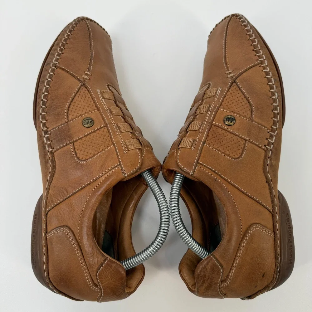 Hush Puppies Mens Tan Leather Slip‎ On Driving Moccasin Loafer Shoes Size 8